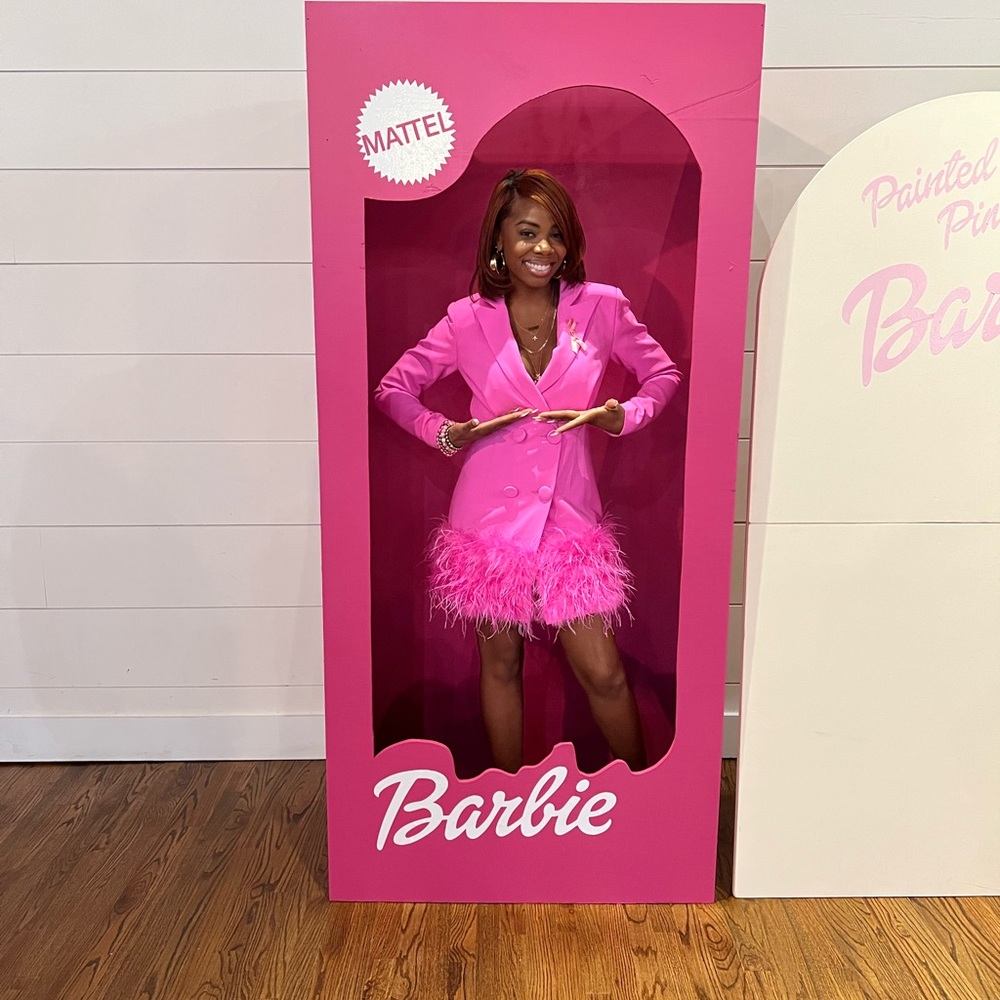Fashion Nova Pink Long Sleeve V-Neck Cocktail Dress